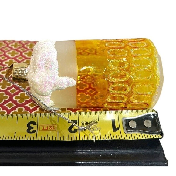 Old World Christmas Beer Stein Blown Glass Christmas Ornament With Glitter Foam - Picture 6 of 6